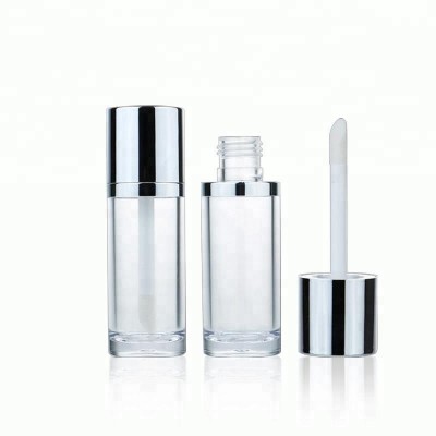 Round plastic 30ml bottle liquid foundation packaging case with brush SF62110