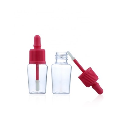 14ml cosmetic empty blowing bottle clear PETG liquid lipstick lip tint packaging with brush